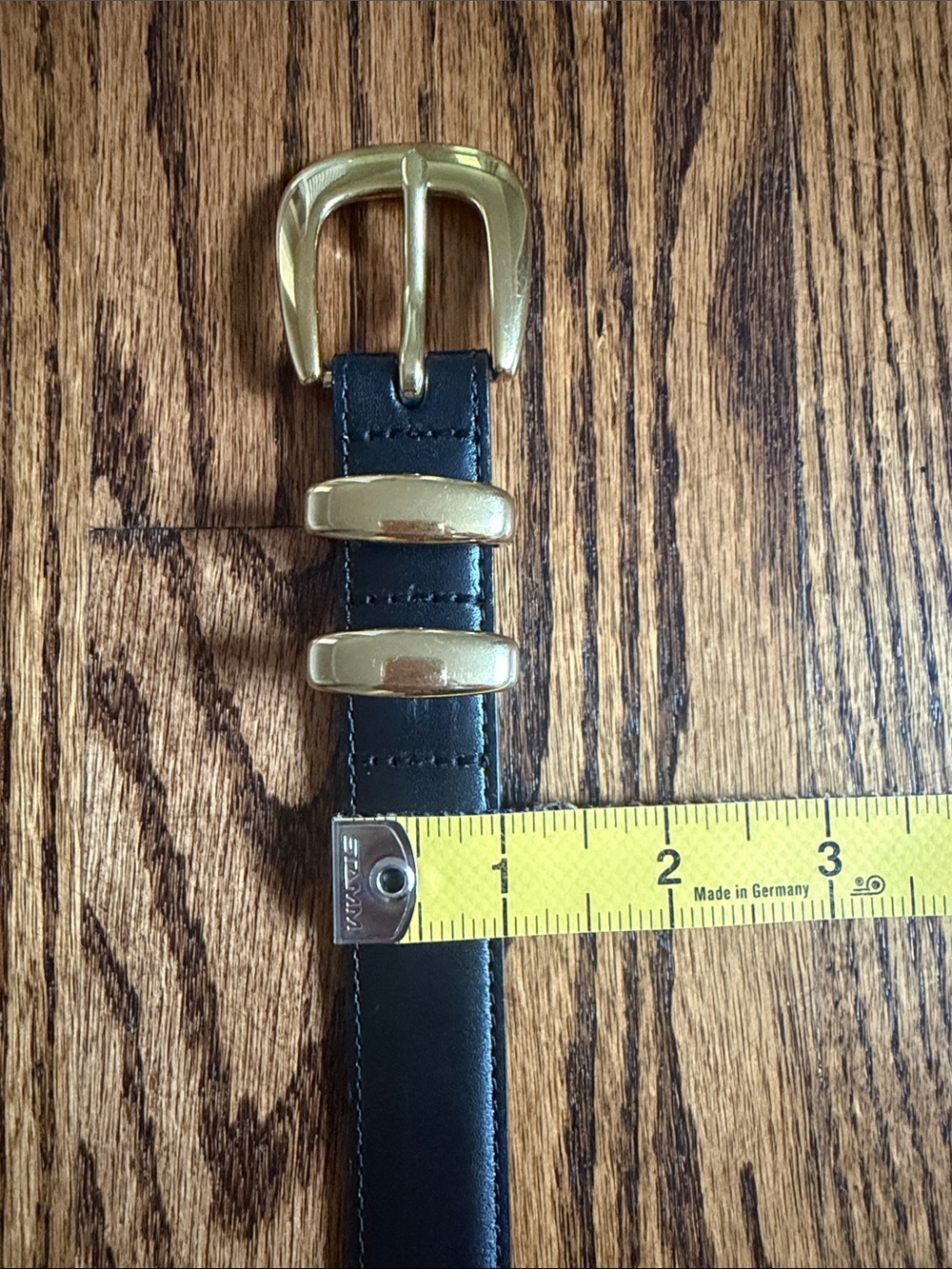Aritzia Legendary Solid Brass Black Leather Belt L - Picture 16 of 16
